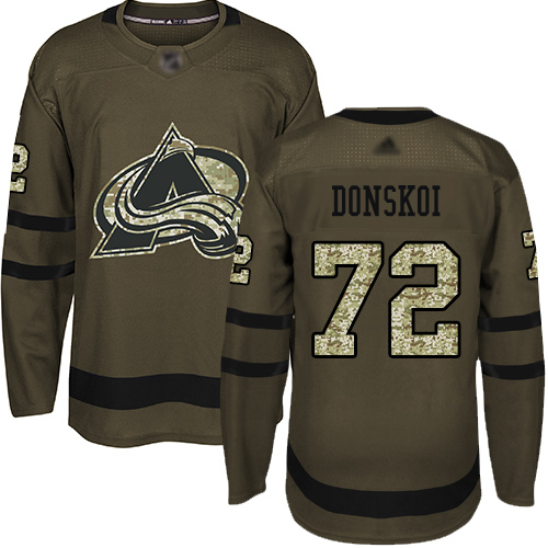Adidas Avalanche #72 Joonas Donskoi Green Salute to Service Stitched Youth NHL Jersey